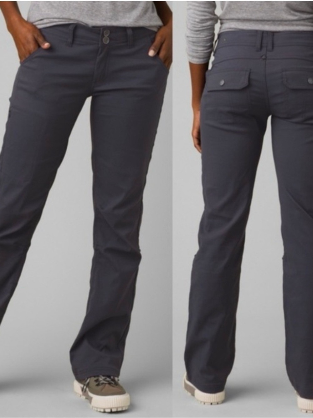 Prana Halle Straight Leg Dark Charcoal Pants